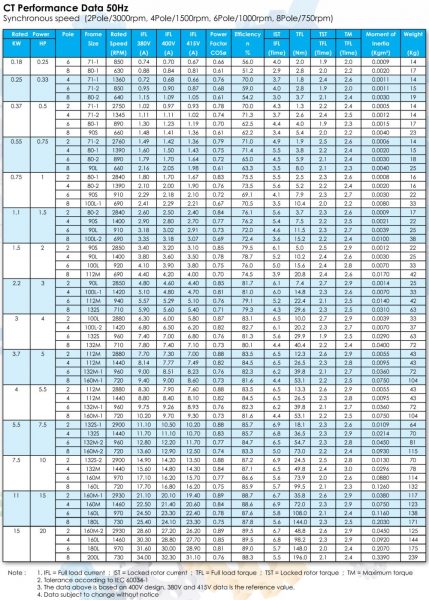 CT Series – Standard Efficiency (IE1) 3 Phase Cast Iron Induction Motor ...